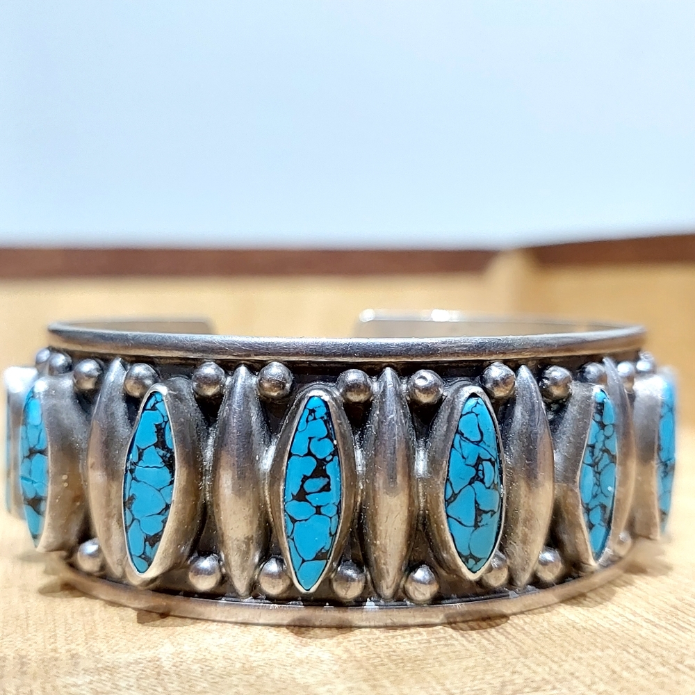 Vintage Mexico 925 Turquoise Cuff Bracelet